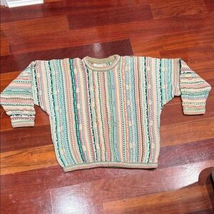 COOGI Vintage 100% Mercerised Vibrant Patterned Crewneck Sweater Size L